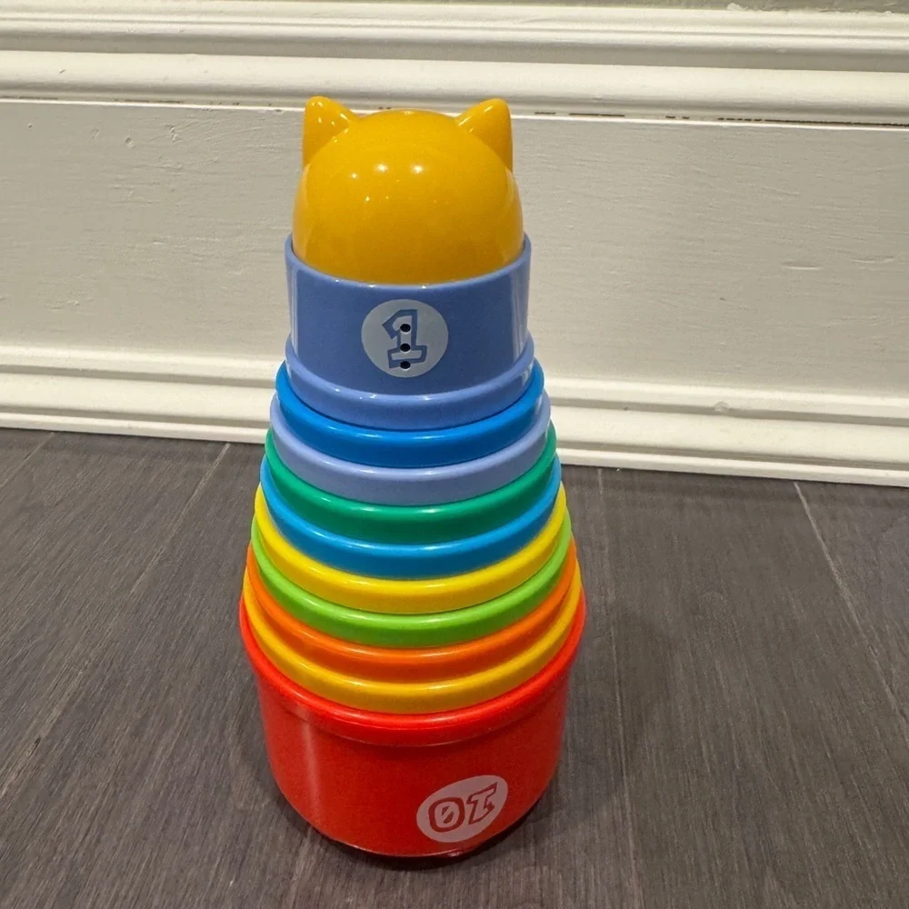 Infant Baby Toddler Colorful Stacking Cups Toy with Electronics in Top Piece